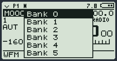 Die Auswahl der Bank.