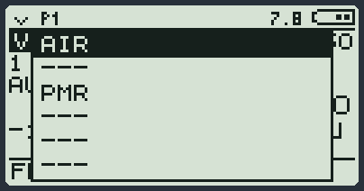 Die Liste der Presets.